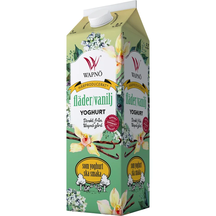 Yoghurt Fläder & vanilj 2,7% 1000g Wapnö