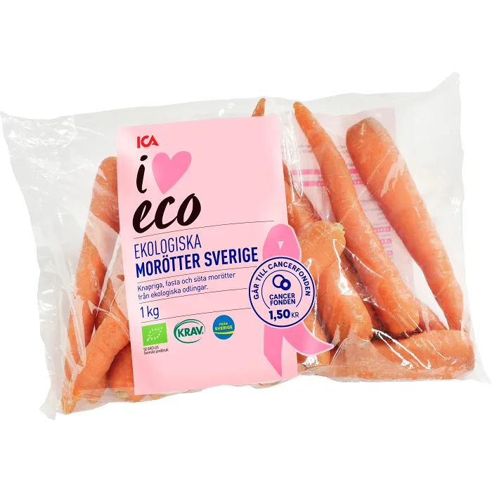 Morötter Ekologiska 1kg KRAV Klass 1 I love eco | Handla mat online ...