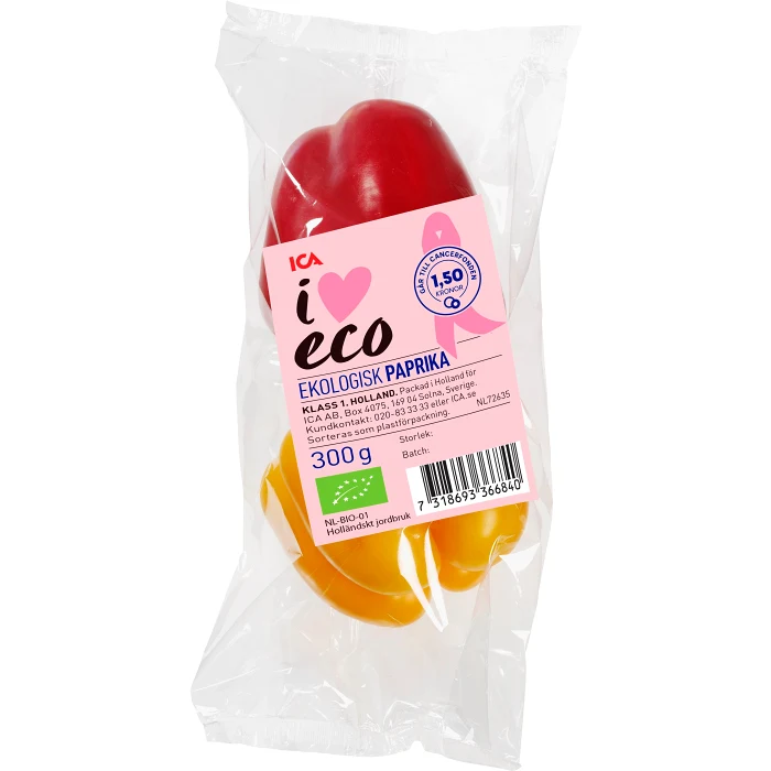 Paprika Mix Ekologisk 300g Klass 1 ICA I | Handla mat online från din ...