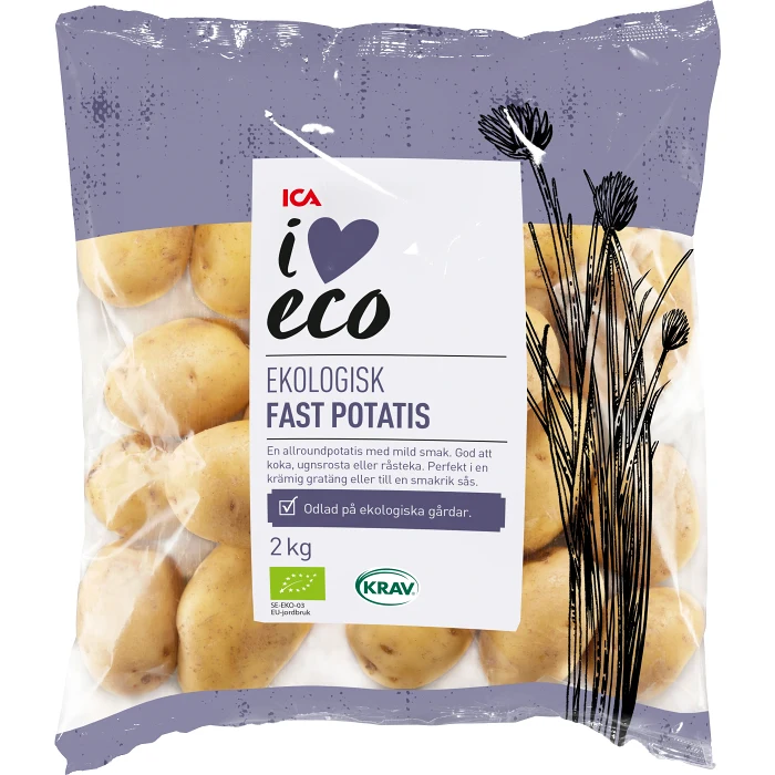 Fast potatis Ekologisk 2kg KRAV Klass 1 ICA I love eco