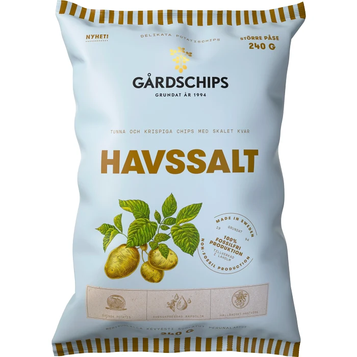 Potatischips Havssalt 240g Gårdschips