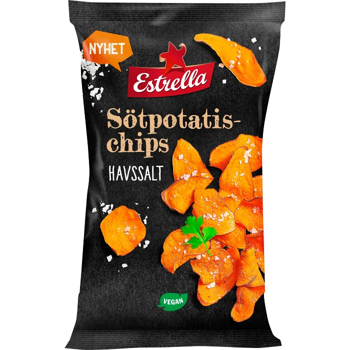 Sötpotatischips Havssalt 90g Estrella