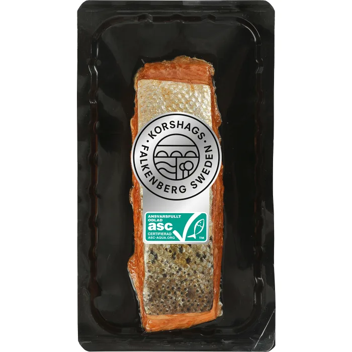 Laxfilé varmrökt dubbel i bit ca 300g Miljömärkt Korshags