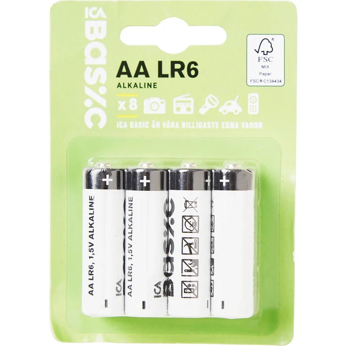 Batteri LR6 AA 8-p ICA Basic