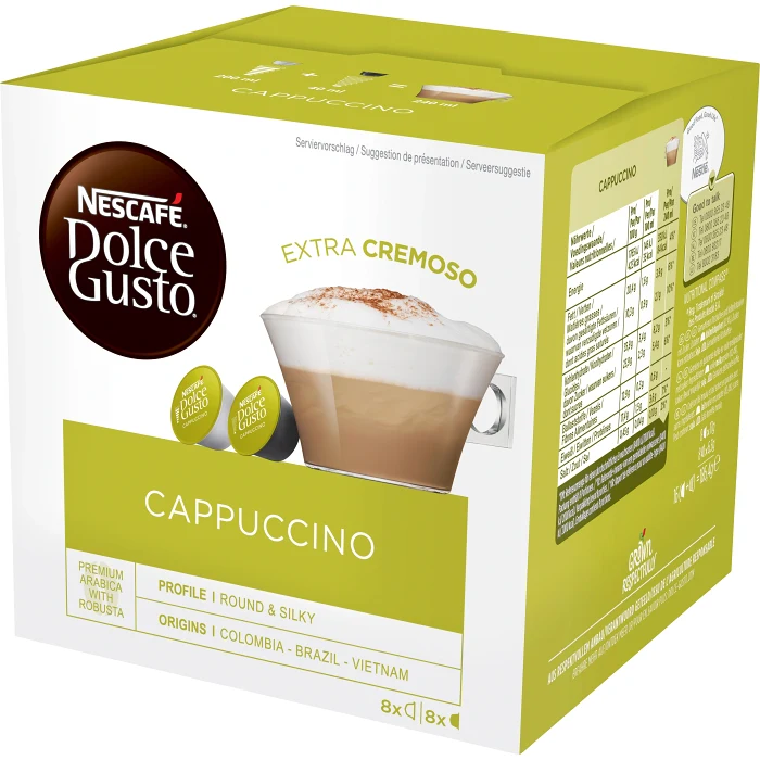 Kaffekapslar, Dolce Gusto, cappuccino, 16-p, Nescafe