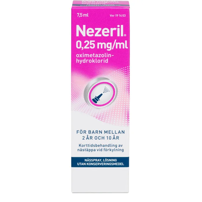 Nezeril Barn 2-10 år Nässpray 0,25mg 7,5ml