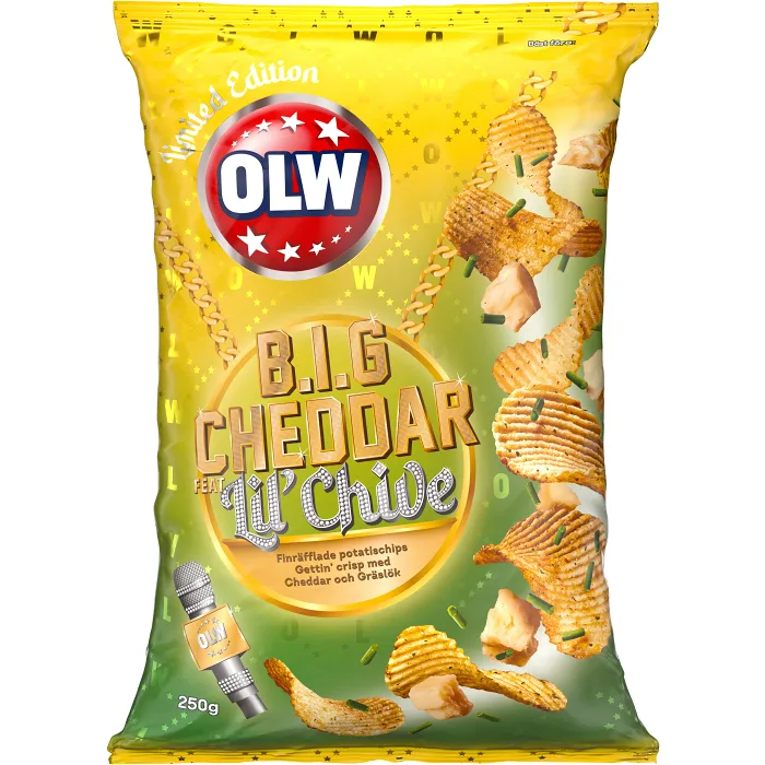 Chips Cheddar Chives Limited Edition 250g OLW
