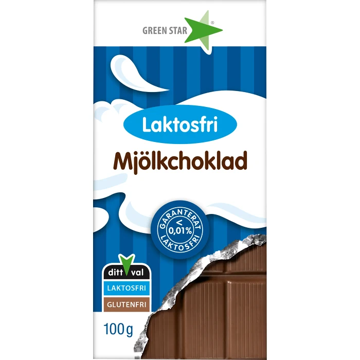 Mjölkchoklad Laktosfri 100g Greenstar