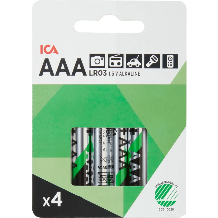 Batteri AAA LR03 4-p ICA