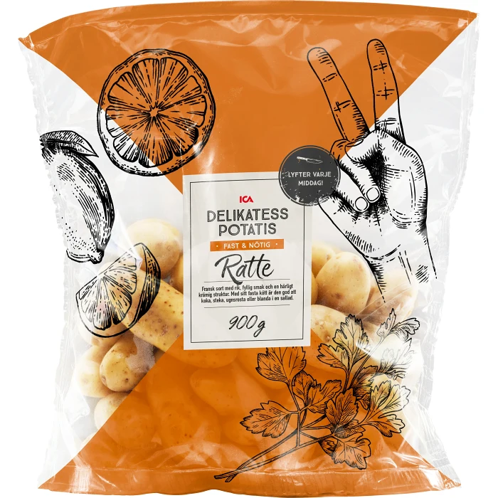 Delikatesspotatis Ratte Sköljd 900g Klass 1 ICA