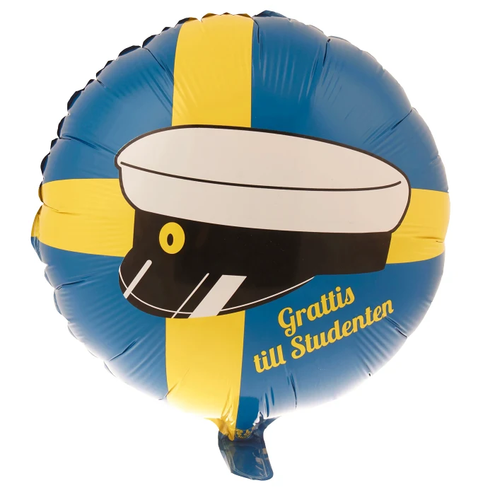 Folieballong Flagga & studentmössa