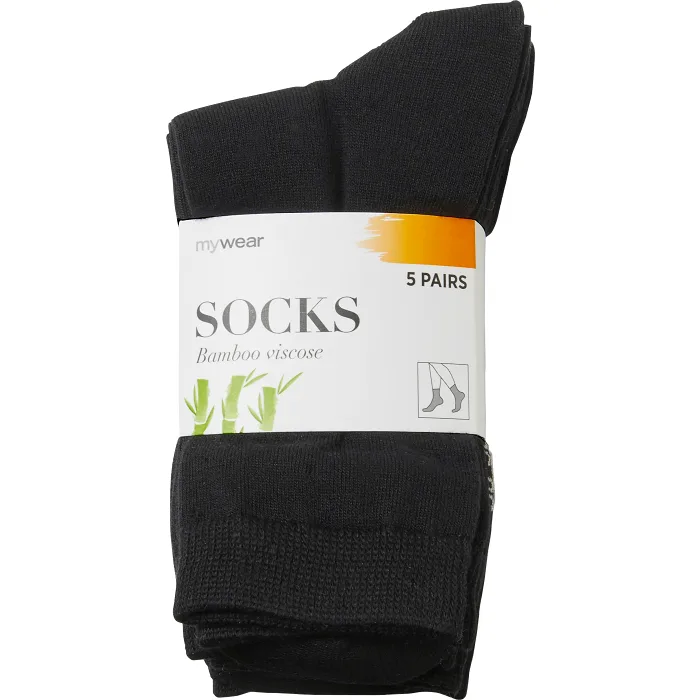 Strumpa Bamboo Svart 44/47 5-p Mywear