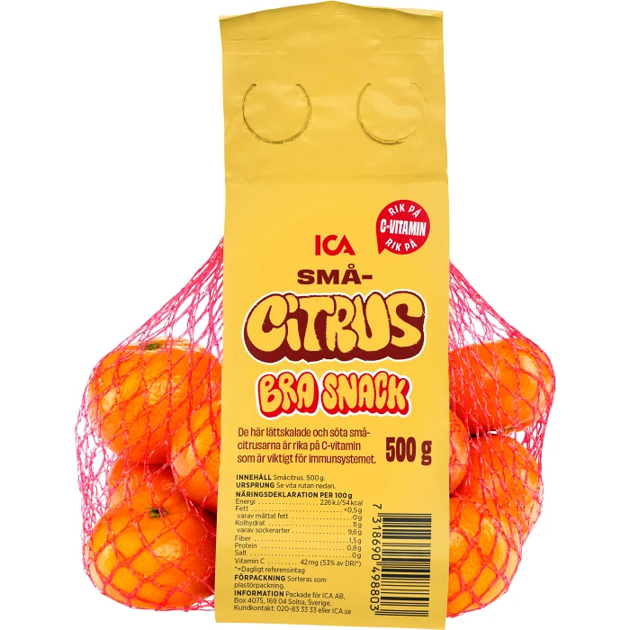 Småcitrus Clemenules Bra Snack 500g Klass 1 ICA