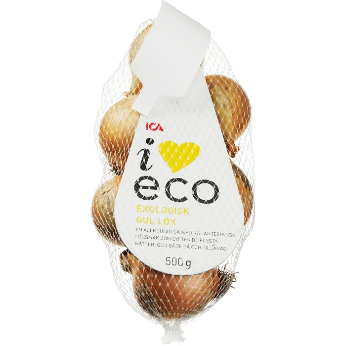 Gul lök i nät 500g Klass 1 ICA I love eco | Handla mat online från din ...