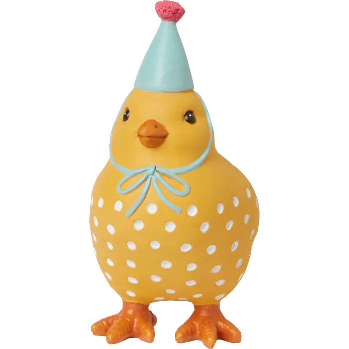 Kyckling 8,7cm med partyhatt Festive