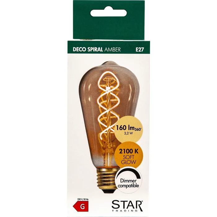 LED ST64 E27 155lm Dim Guld Star Trading