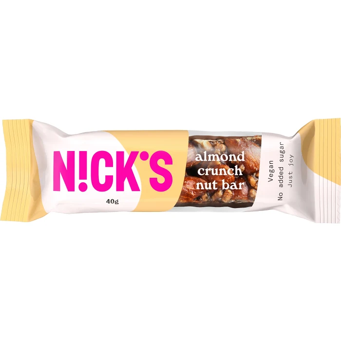 Viktkontroll Almond Crunch Nut Bar Vegan 40g Nick´s