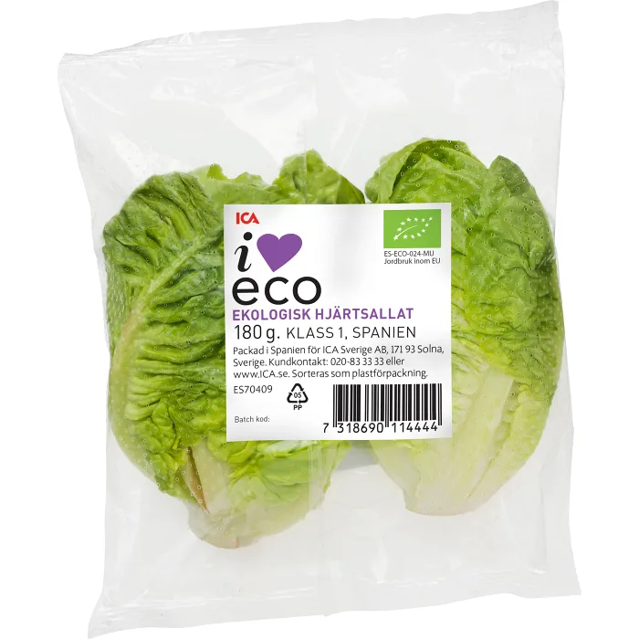 Hjärtsallad Eko 180 g klass 1 ICA I love eco