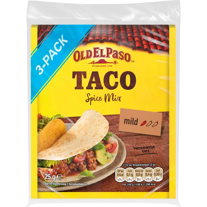 Taco kryddmix 25g 3-pack Old El Paso