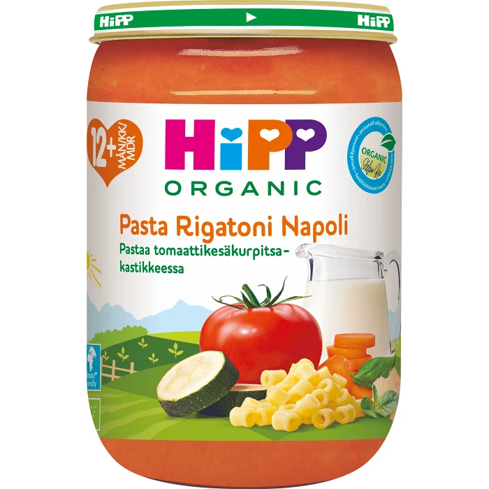 Pasta rigatoni napoli Från 12m Ekologisk 220g Hipp