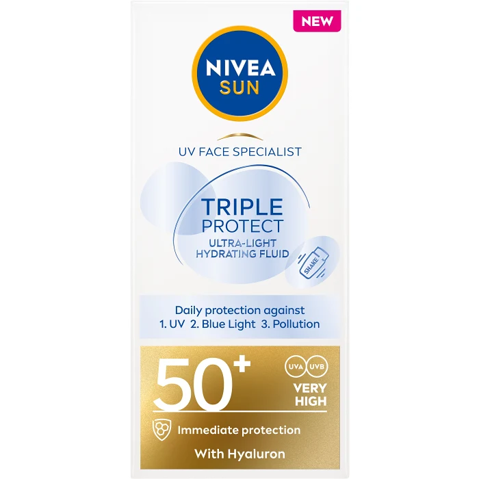 Solkräm UV Face triple protection SPF50+ 40ml Nivea Sun