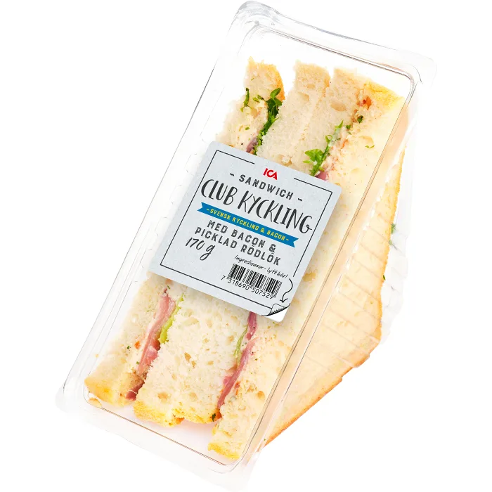 Sandwich Club Kyckling med Bacon 6 Rödlök 170g ICA