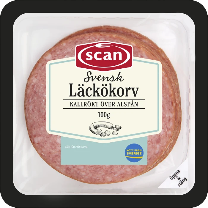 Läckökorv skivad 100g Scan