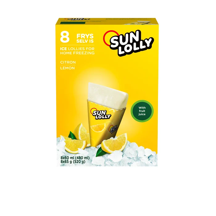 Isglass Citron Ej fryst 8-p 480ml Sun Lolly