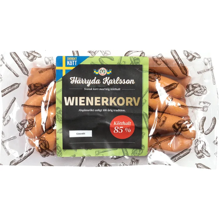 Wienerkorv 85% Kötthalt 400g Härryda Karlsson