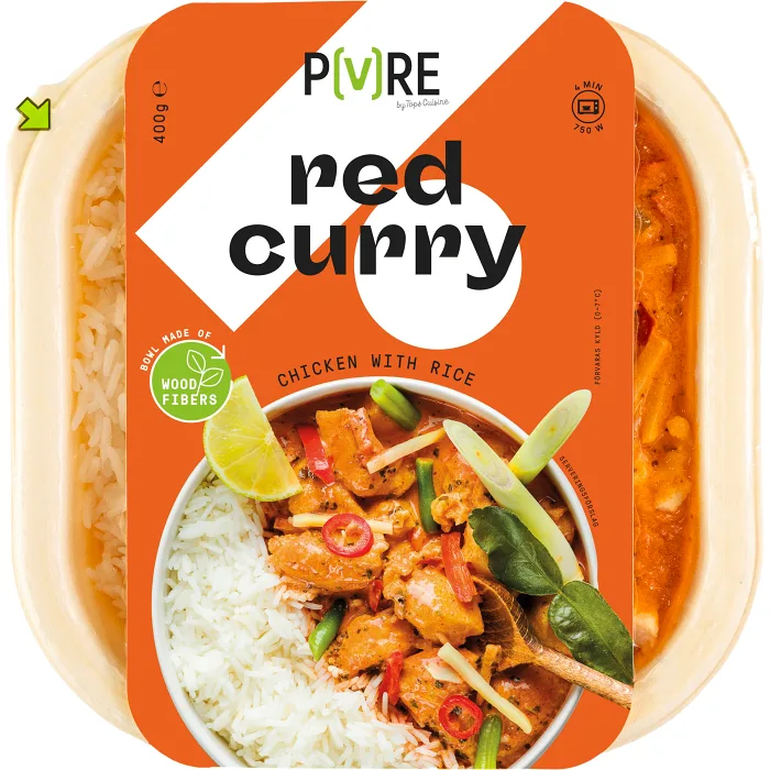 Kyckling Red Curry med Ris 400g Topsfood Pure