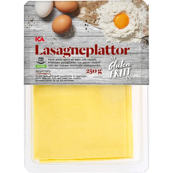 Lasagneplattor Glutenfria Färska 250g ICA