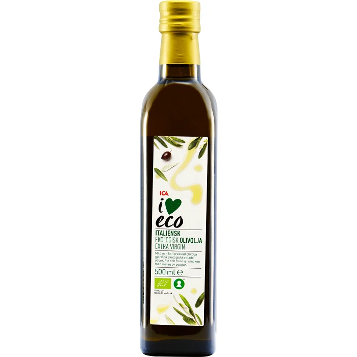 Extra virgin Italiensk Olivolja Ekologisk 500ml ICA I love eco