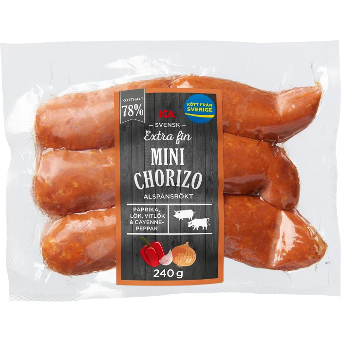 Minichorizo 78% kötthalt 240g ICA