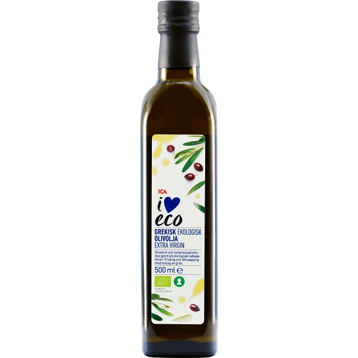 Extra virgin Grekisk Olivolja Ekologisk 500ml ICA I love eco