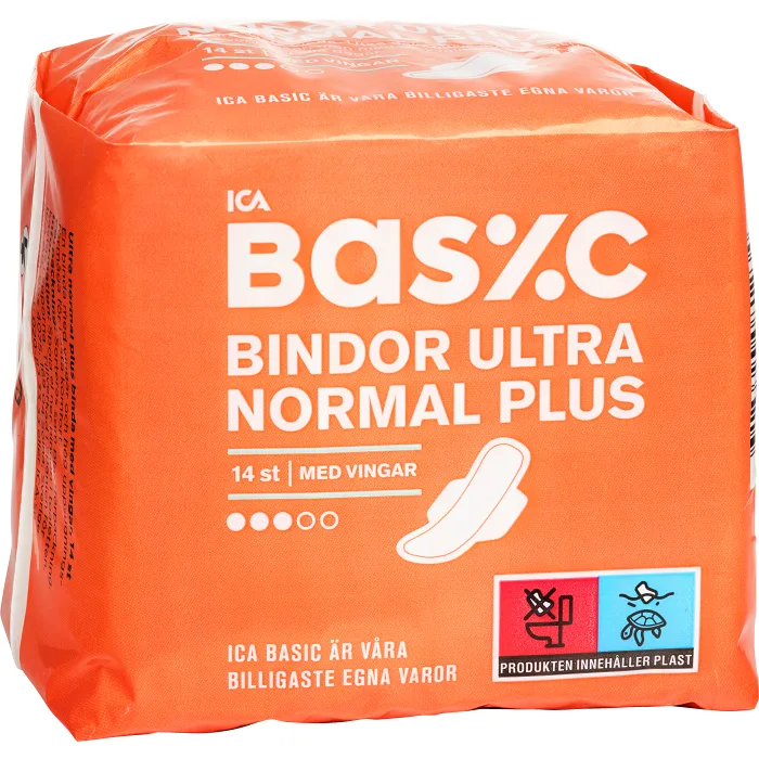 Binda Ultra Normal Plus med vingar 14-p ICA Basic