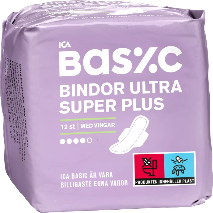 Binda Ultra Super Plus med vingar 12-p ICA Basic