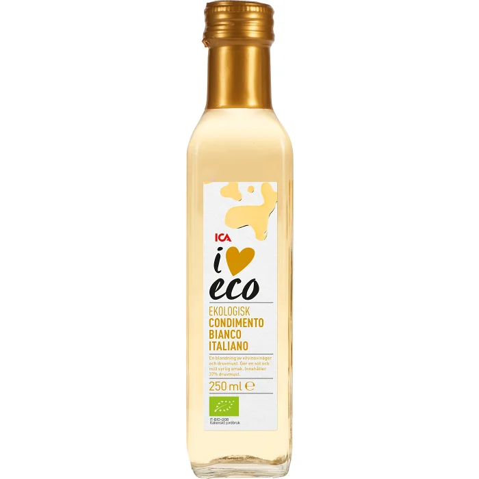 Vitvinsvinäger Ekologisk Condimento Bianco Italiano 250ml ICA I love eco