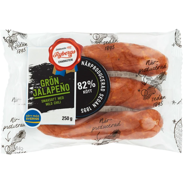 Kryddkorv Grön Jalapeno 82% Kötthalt Rybergs