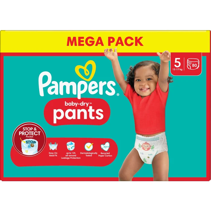 Byxblöjor Baby Dry Pants Strl 5 12-17kg Mega pack 80-p Pampers