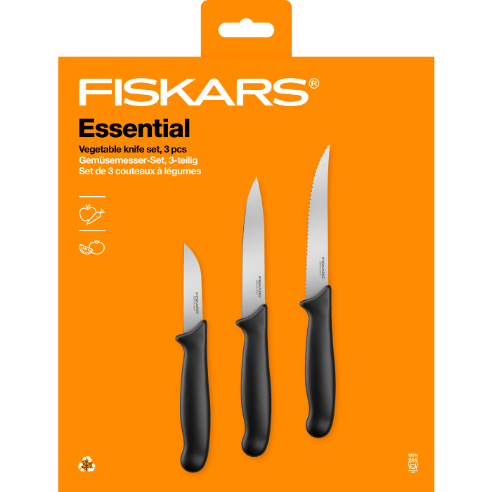 Grönsaksknivar Essential 3set Fiskars