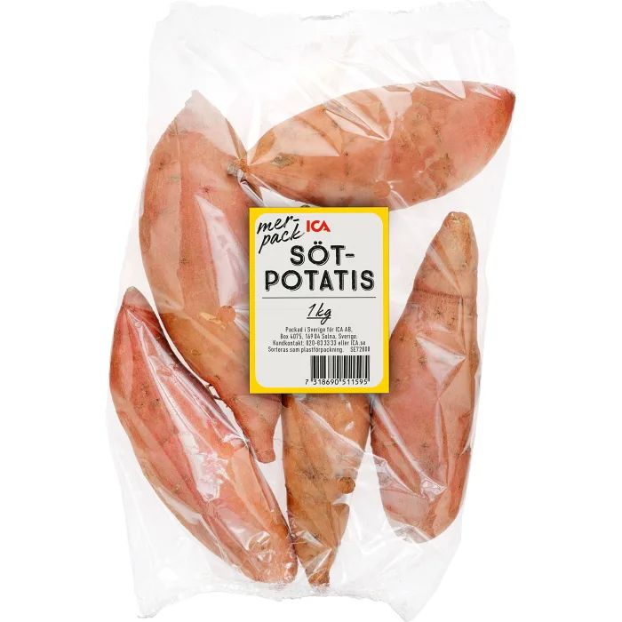 Sötpotatis Mer Pack 1kg Klass 1 ICA