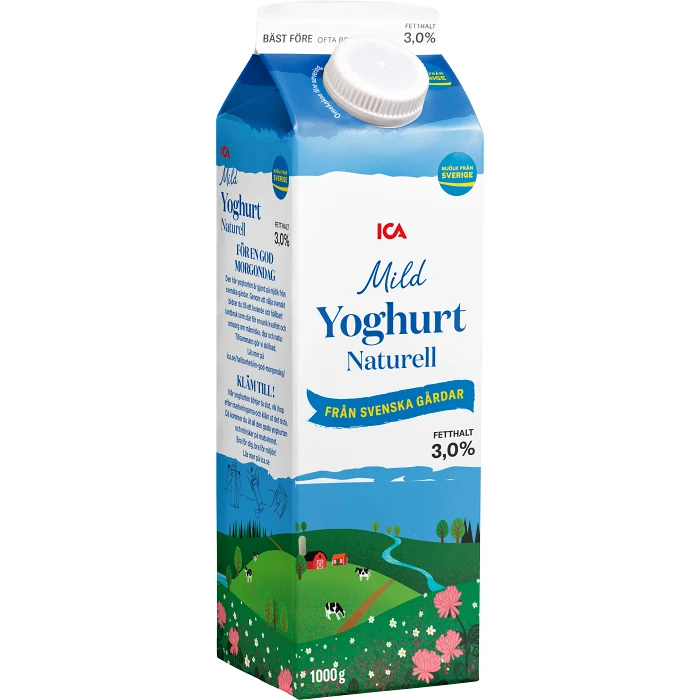 Yoghurt Mild Naturell 3% 1000g ICA