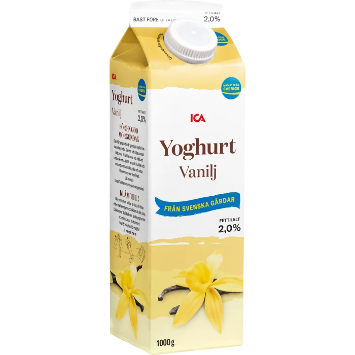 Vaniljyoghurt Mild 2% 1000g ICA