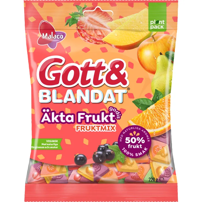 Fruktgodis Gott & Blandat Äkta Frukt mix Malaco