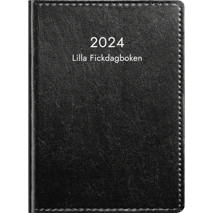 Kalender 2024 Lilla fickdagboken Konstläder Svart 70x100mm Burde
