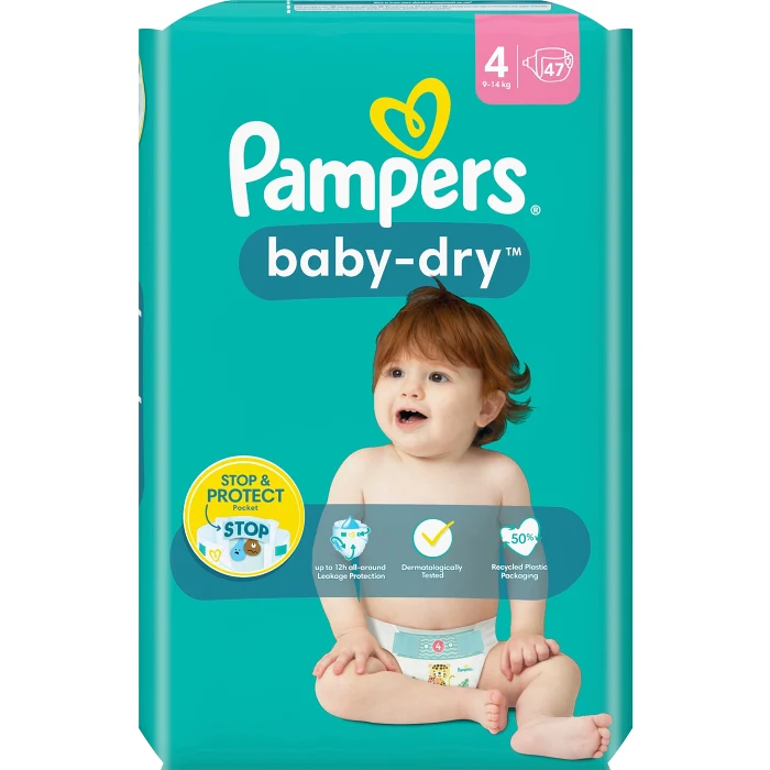 Blöjor Baby Dry 4 9-15kg 47-p Pampers