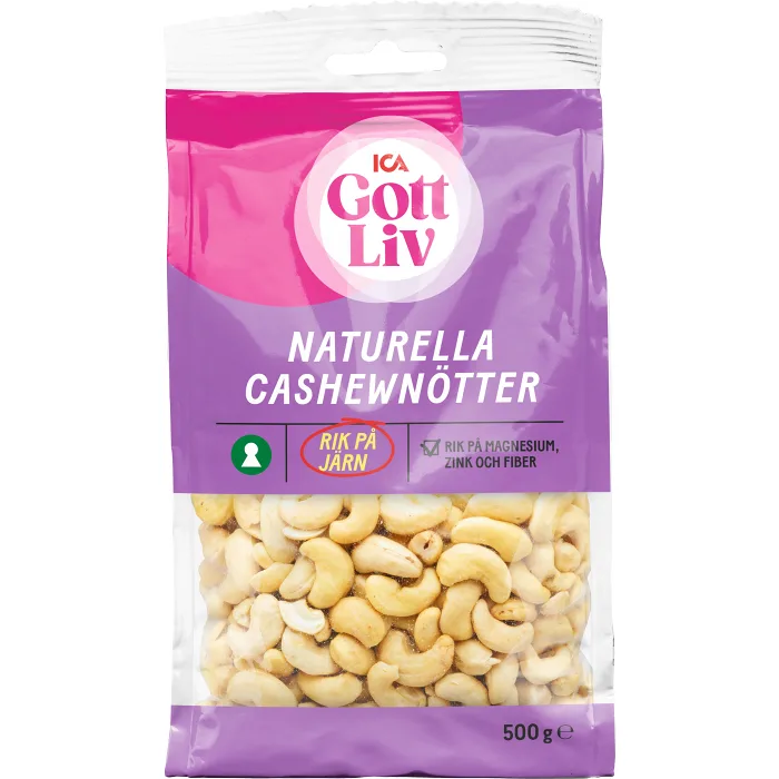 Cashewnötter 500g ICA Gott Liv
