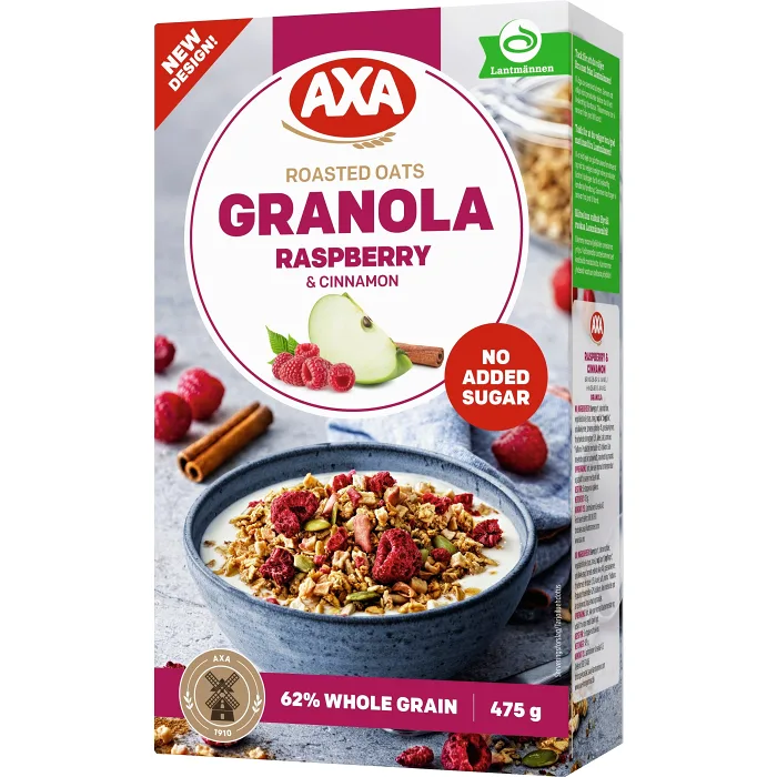 Granola Raspberry & Cinnamon 475g AXA