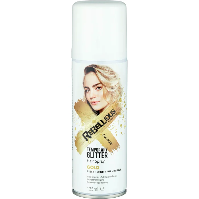 Färgspray Temporary Glitter Gold 125ml Rebellious