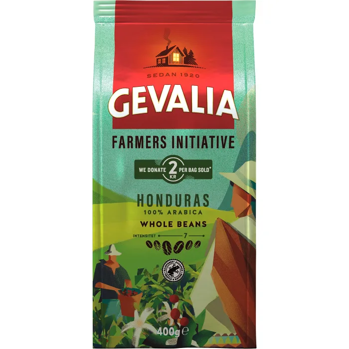 Kaffe Farmers Initiative Honduras Hela bönor 400g Gevalia